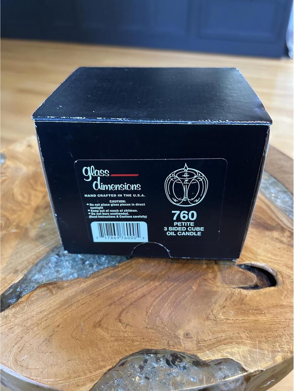 Glass Dimensions 760 Petite 3 Sided Cube Oil Candle